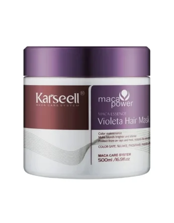 Mascarilla para neutralizar el tono amarillento del cabello rubio Karseell Maca Power Essence Mascarilla Capilar Morado 500 ml