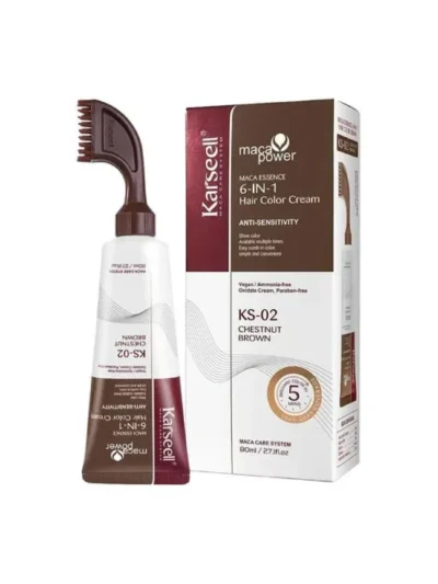 Karseell Maca Power Essence Crema Colorante 6 en 1 Castaño 80 ml
