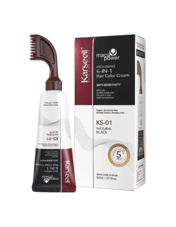 Karseell Maca Power Essence Crema Colorante 6 en 1 Negro Natural 80 ml