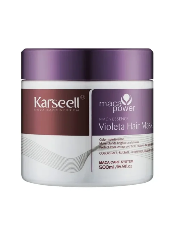 Маска для нейтралізації жовтизни світлого волосся Karseell Maca Power Essence Purple Hair Mask 500 мл