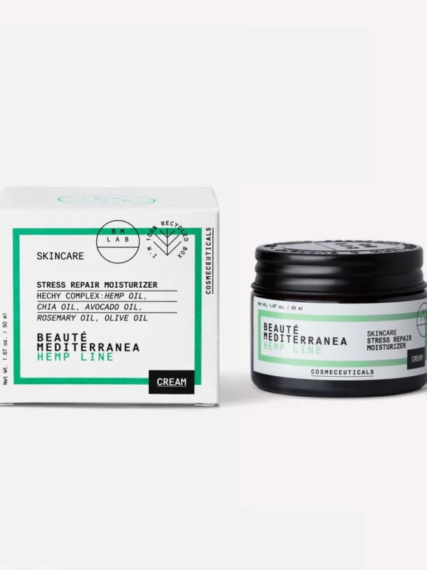 Зволожуючий крем для чутливої ​та пошкодженої шкіри BEAUTÉ MEDITERRANEA STRESS REPAIR MOISTURIZER CREAM HEMP LINE