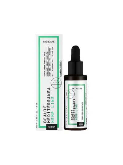Сироватка-концентрат для обличчя з олією насіння конопель BEAUTÉ MEDITERRANEA SUPER GREEN CONCENTRATE SERUM HEMP LINE 30 мл