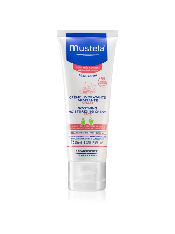 Заспокоюючий крем для чутливої шкіри Mustela Bebe Face Soothing Moisturizing Cr.40мл